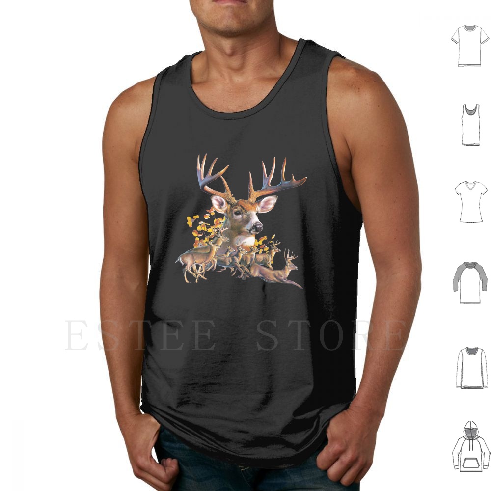 Wildman Hunting & Outdoor Photos - Tanktops met hertenprint, vest zonder mouwen,