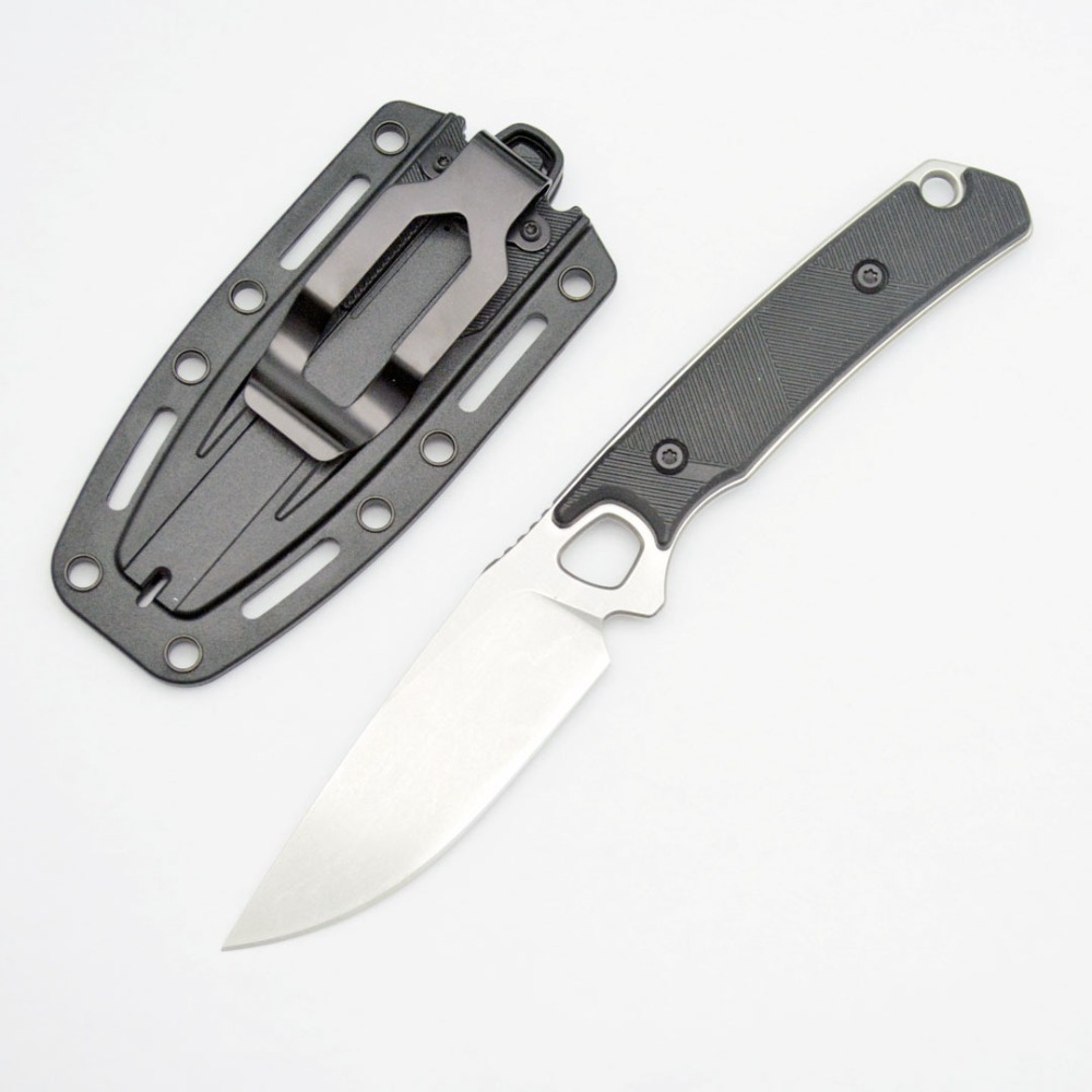 Knife Hunting Fixed Blade - 2048 EDC recht mes, zwart handvat