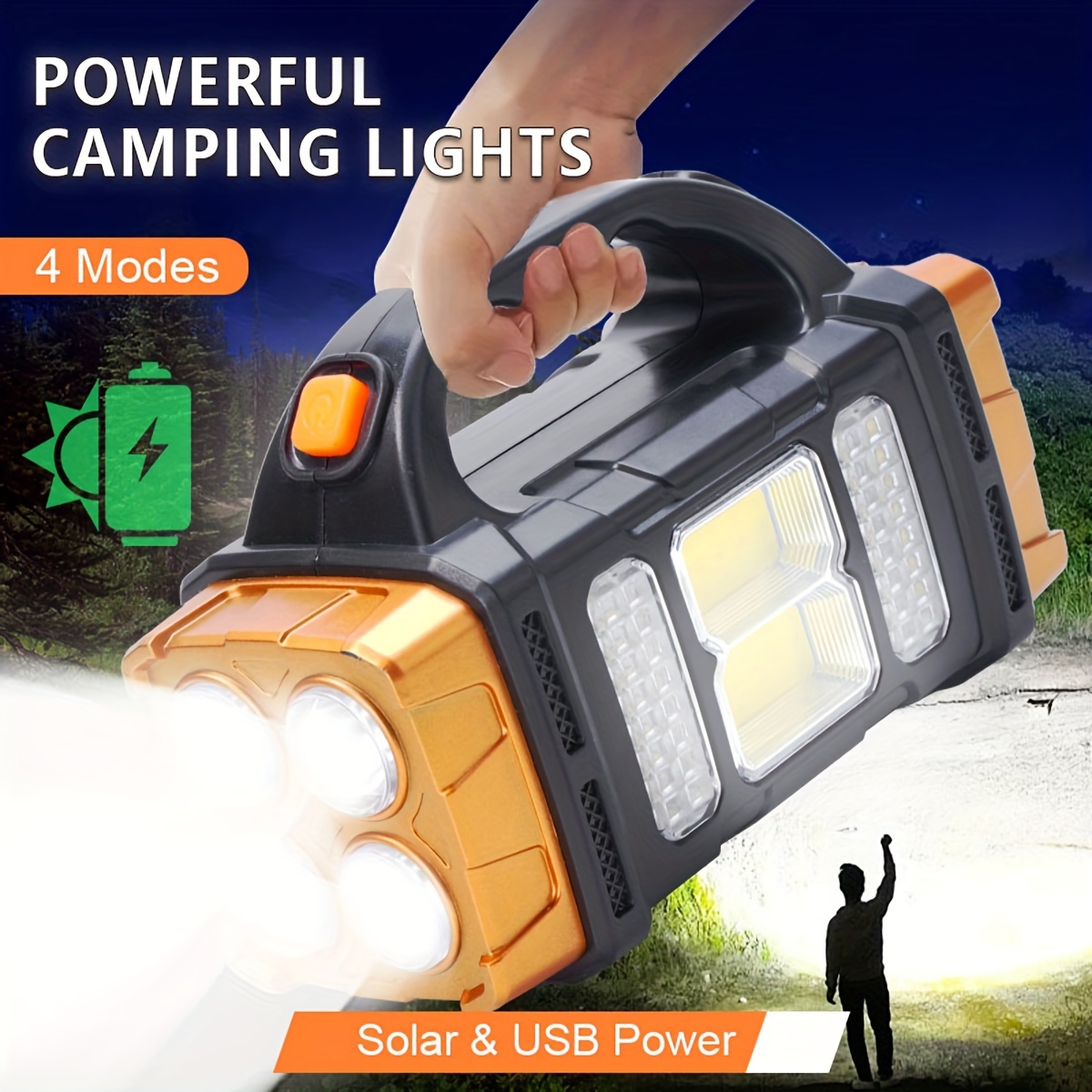 Hunting Fishing Outdoor - Nieuwe upgrade oplaadbare krachtige zonne-energie LED-zaklamp