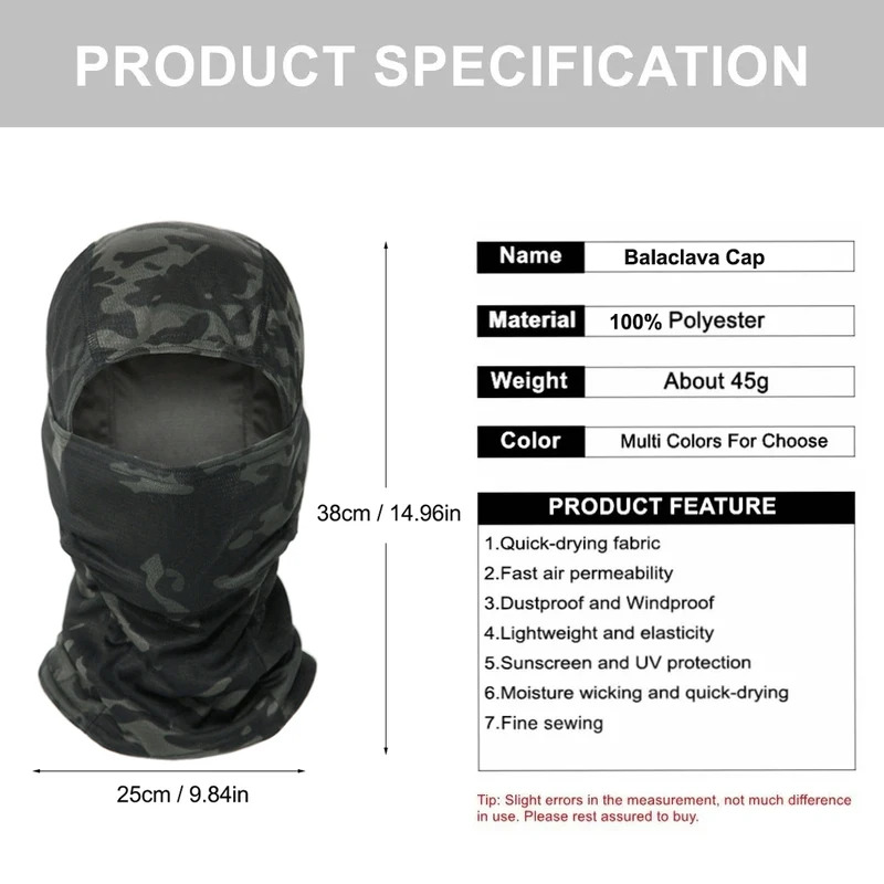 Camouflage balaclava muts fiet - Hunting Outdoor Hats recensie en prijs